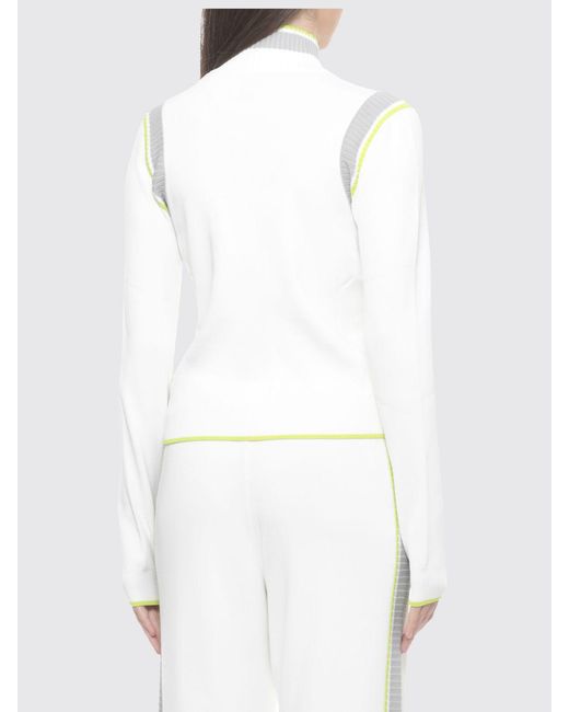 Casablanca White Viscose Knit Zip-Up Sweatshirt