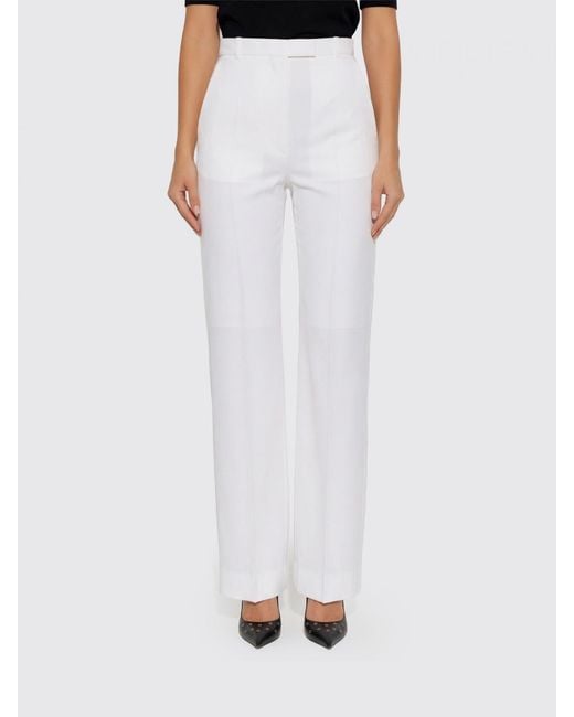 McQueen White Wool Trousers