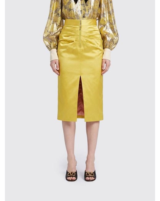 Valentino Yellow Midi Skirt