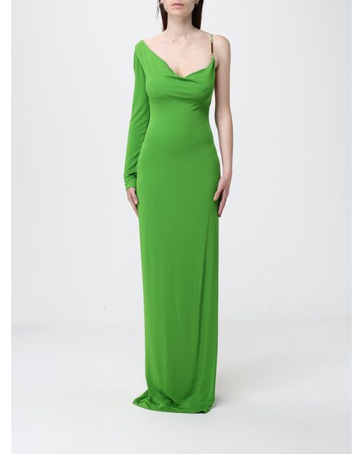 Elisabetta Franchi Green Jersey One Shoulder Dress