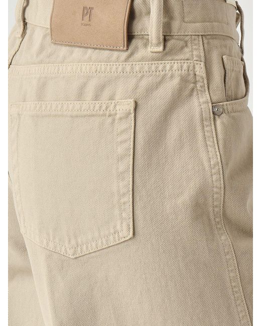 PT Torino Natural Wide Leg Cotton Denim Jeans