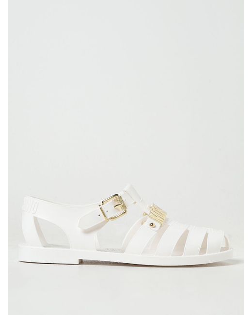 Moschino Couture White Flat Sandals