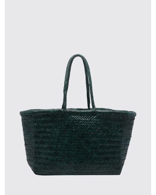 Dragon Diffusion Blue Woven Leather Handbag With Double Handle