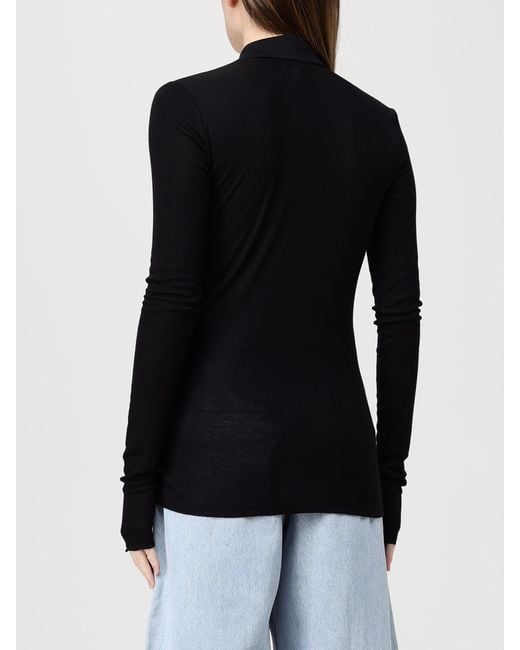 Entire studios Black Tencel Polo Shirt