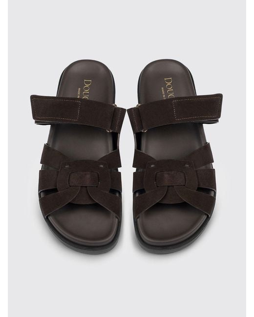 Doucal's Black Suede Sandals