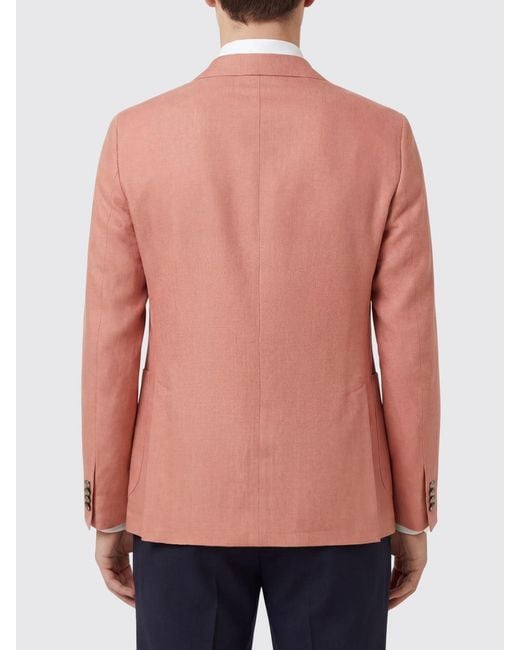 Tagliatore Pink Single Breasted Virgin Wool Blend Blazer for men