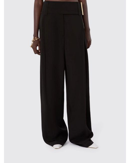 Sportmax Black Viscose Wide-Leg Trousers