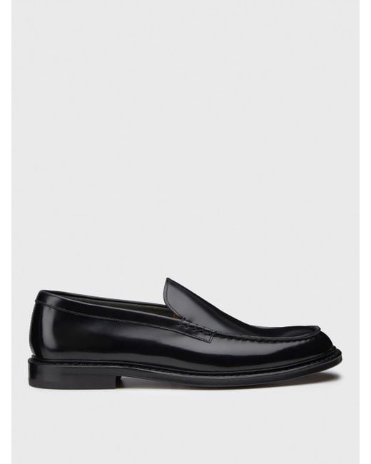 Doucal's Black Brushed Leather Loafers for men