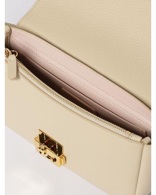 Coccinelle Natural C-Me Lock Medium Grained Leather Bag