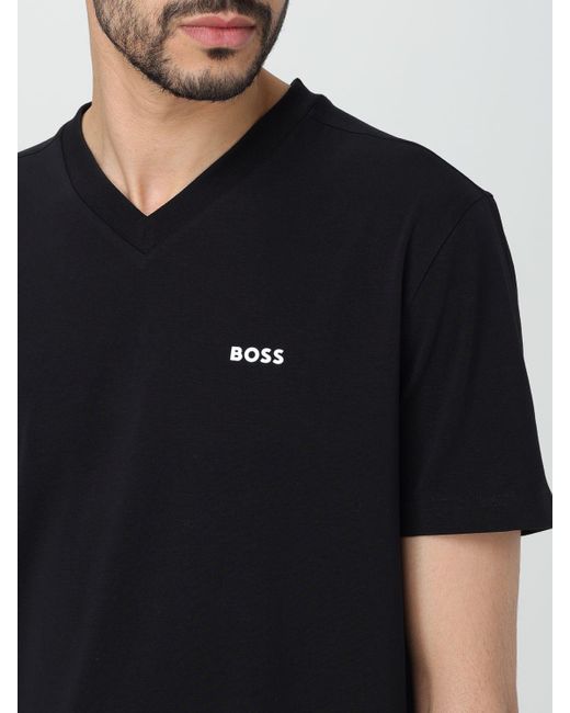 T-shirt in cotone con logo di Boss in Black da Uomo