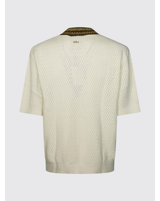 Drole de Monsieur Natural Knitted Cotton Polo Shirt for men