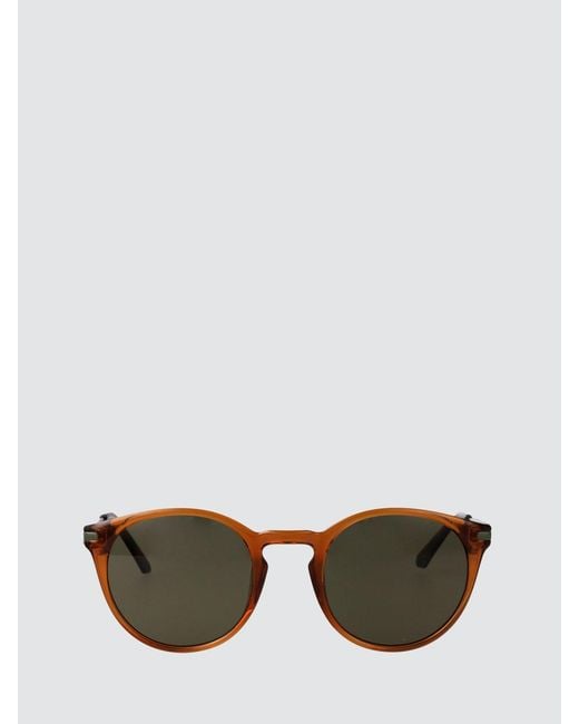 Calvin Klein White Rounded Tortoiseshell Acetate Sunglasses for men