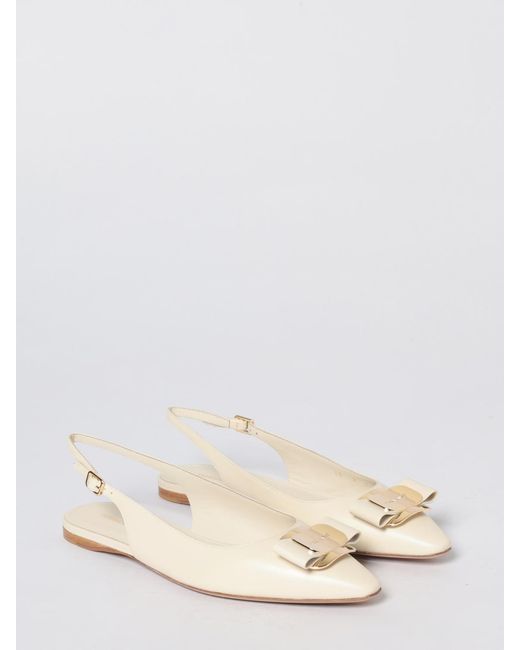 Ferragamo Natural Zelmy Leather Slingback