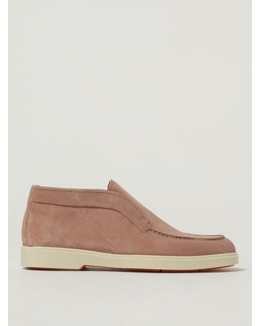 Santoni Brown Desert Suede Loafers