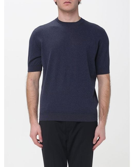 Lardini Blue Cotton Crew Neck Sweater for men