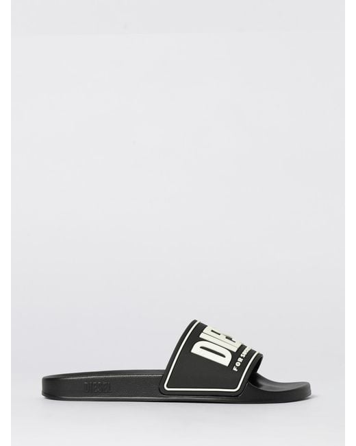 DIESEL White Sa-Mayemi Cc Rubber Sliders With Logo for men