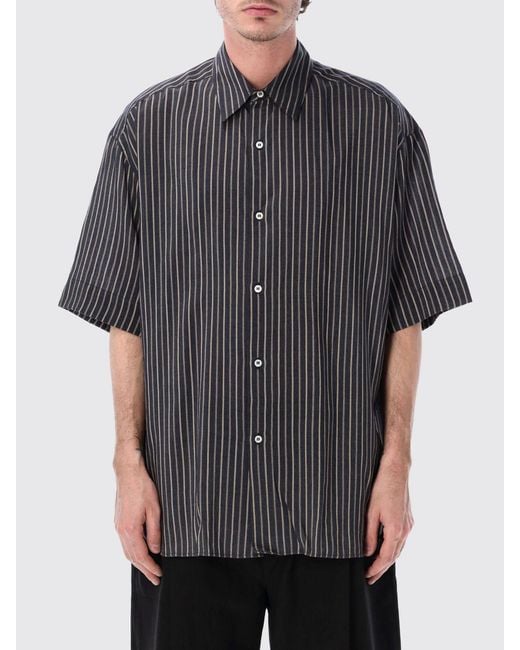 Studio Nicholson Gray Striped Silk And Lyocell Shirt for men