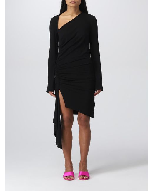 Off-White c/o Virgil Abloh Black Dress In Viscose Crepe