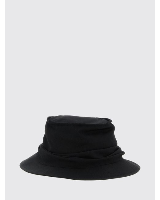Yohji Yamamoto Black Drape Wool Hat for men