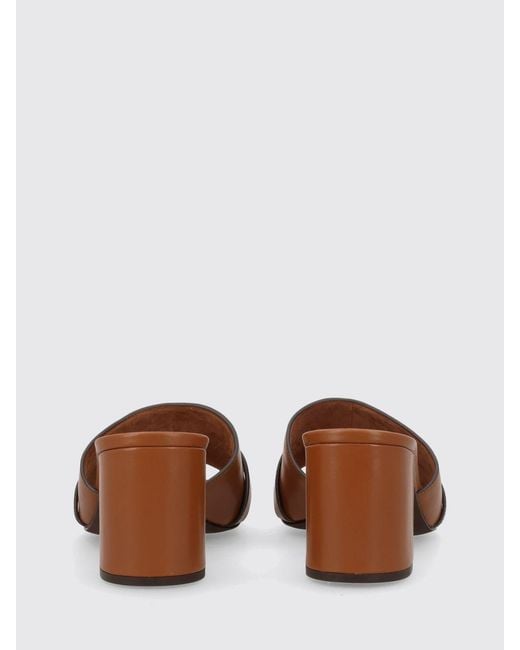 Tory Burch Brown Leelee Leather Mules