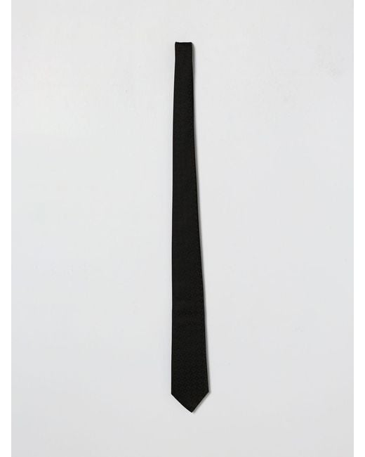 Emporio Armani White Silk Tie With Jacquard Monogram for men