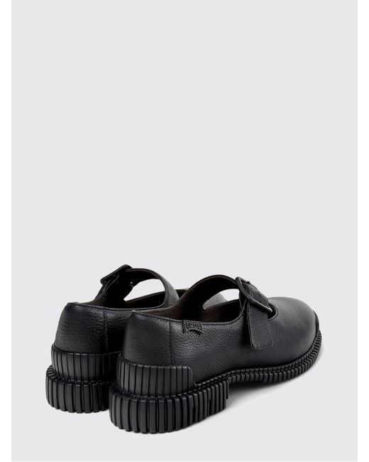 Camper White Pix Grained Leather Loafers