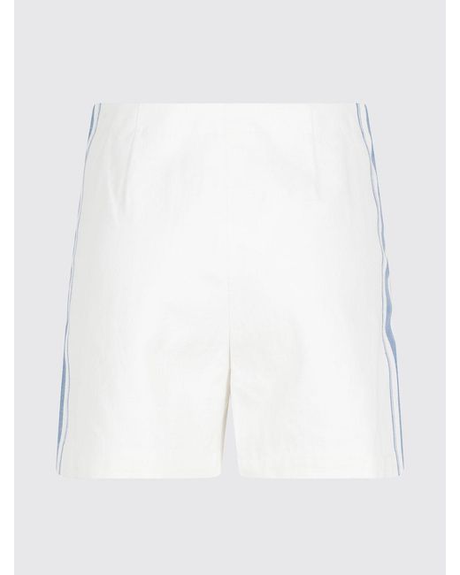 Low Classic White Cotton And Linen Blend Shorts