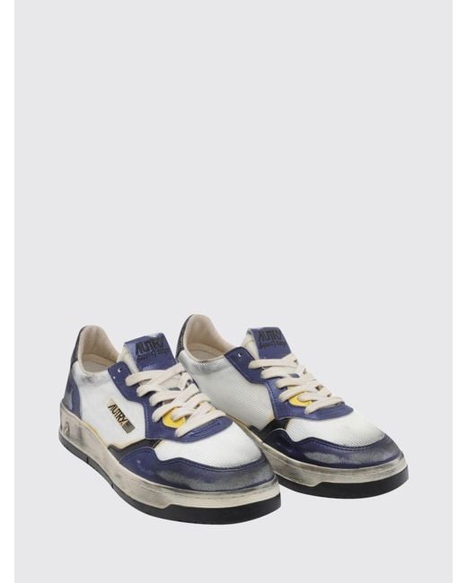 Autry White Medalist Low Super Vintage Calfskin Sneakers With Worn Effect for men