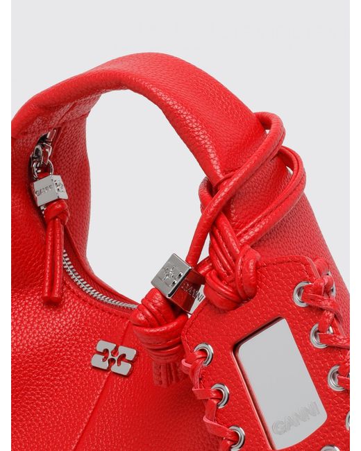 Ganni Red Recycled Polyester Blend Hobo Bag