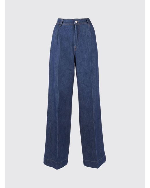 7 For All Mankind Blue Straight Denim Jeans