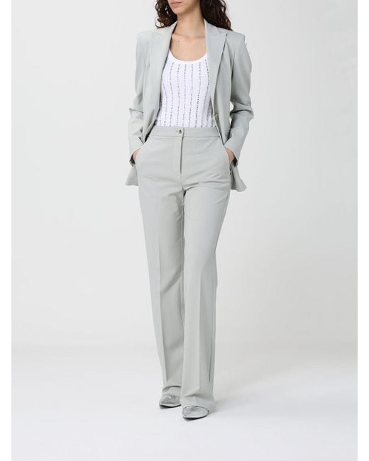 Pinko Gray Classic Crêpe Trousers
