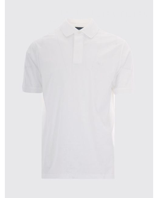 Emporio Armani White Cotton Jersey Polo Shirt for men