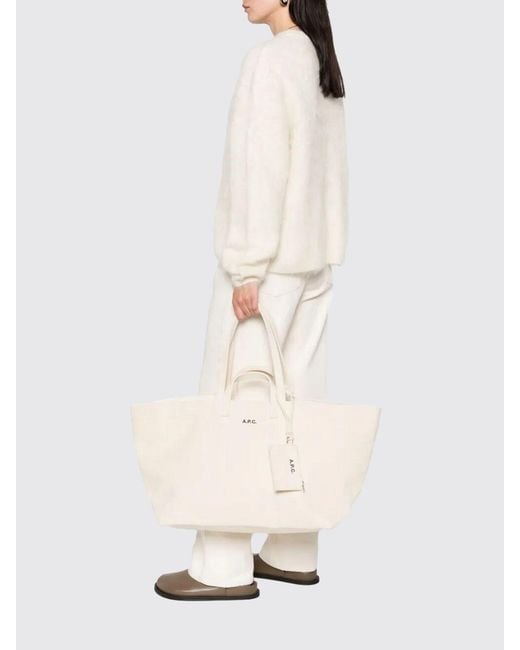 A.P.C. Natural Le Drummer Cotton Canvas Bag