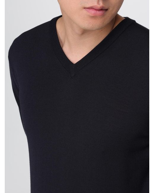 Zanone Blue Wool V-Neck Sweater for men