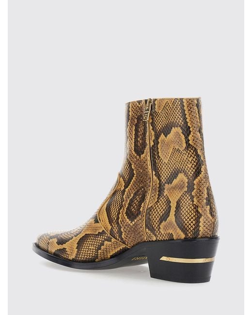 Amiri White Python-Print Leather Western Ankle Boots With Tapered Toe for men