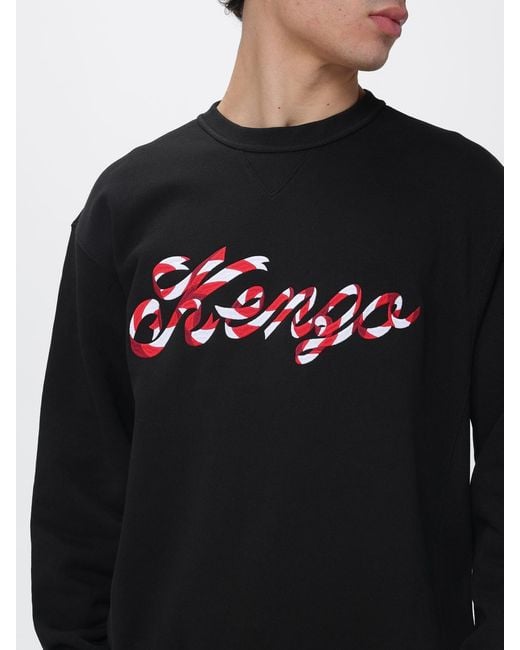 KENZO Blue Logo Cotton Crew Neck Sweatshirt for men