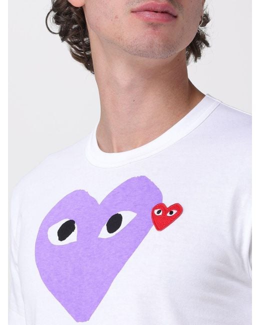 COMME DES GARÇONS PLAY White Comme Des GarÇ Ons Play Printed Cotton T-Shirt for men