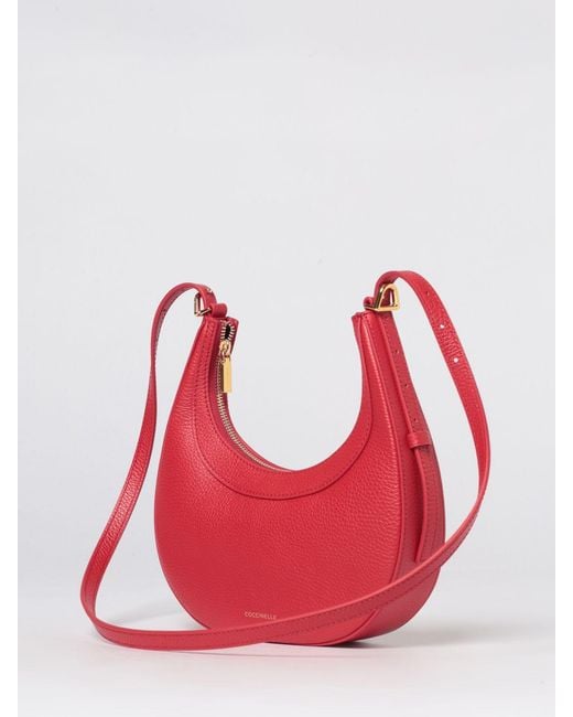 Coccinelle Red Whisper Mini Grained Leather Bag