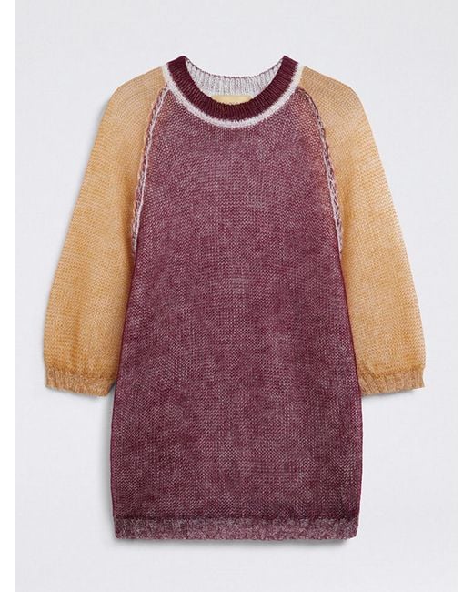 Momoní Purple MomonÌ Color-Block Mohair Wool Pullover
