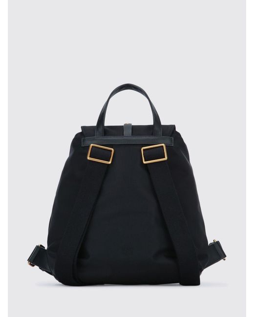 Pinko Black Nylon Backpack With Studs And Metal Eyelets