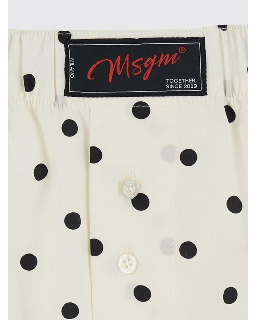 MSGM White Polka Dot Cotton Boxer Shorts With Elasticated Waist