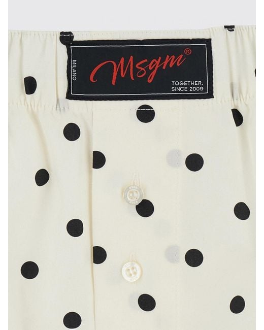 MSGM White Polka Dot Cotton Boxer Shorts With Elasticated Waist
