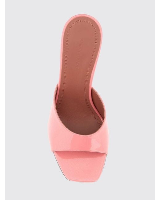 AMINA MUADDI Pink Lupita Croc-Print Leather Mules