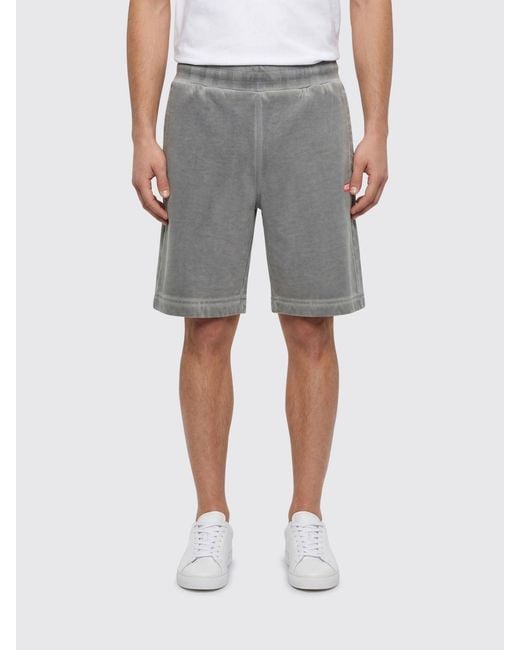 DIESEL Gray P-Crown-V1 Cotton Jogging Shorts for men