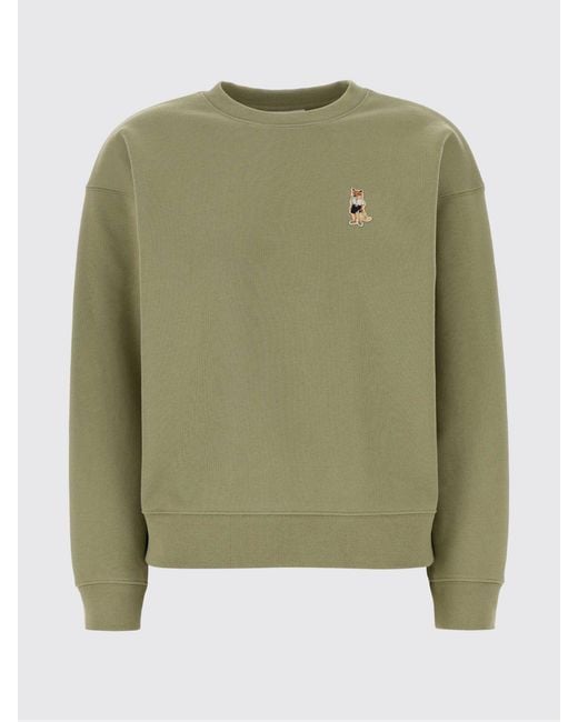 Maison Kitsuné Green Maison KitsunÉ Cotton Crew Neck Sweatshirt