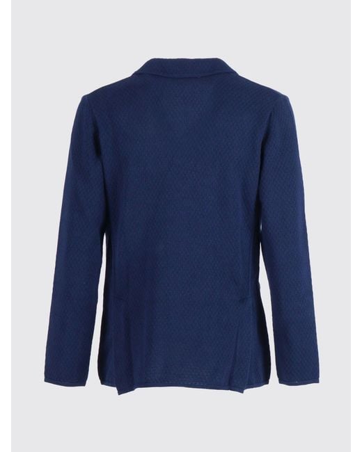 Lardini Blue Cotton Double-Breasted Blazer for men