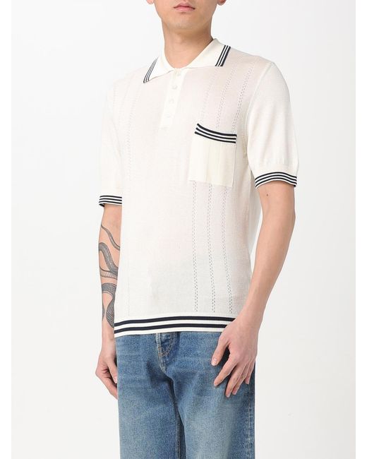 Golden Goose Deluxe Brand White Striped Polo for men