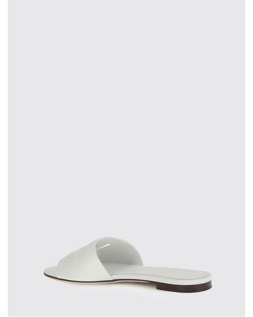Dolce & Gabbana White Dolce &Amp Gabbana Dg Leather Sandals