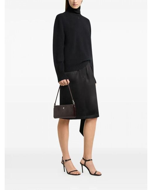 Courreges Red CourrÈ Ges Small Crinkled-Effect Patent Leather Shoulder Bag