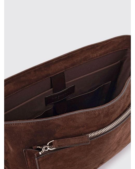 Orciani Brown Suede Shoulder Bag for men